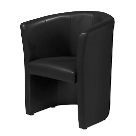 NowyStyl CLUB cocktailstoel, kunstleer (100% polyester), volledig gestoffeerd, zithoogte 455 mm, zwart