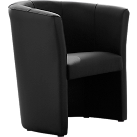 NowyStyl CLUB fauteuil de cocktail, simili cuir (100% polyester), entièrement rembourré, hauteur d'assise 455 mm, noir
