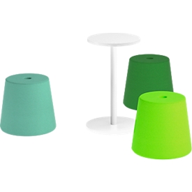 NowyStyl Pouf Set Versi, 3 poufs avec table, vert/vert clair/turquoise/blanc