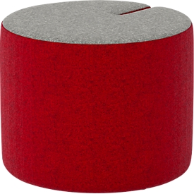 NowyStyl Pouf Tri.Ply S, modulable, tissu blazer, ø 55 cm, gris/rouge