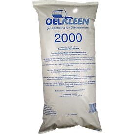 Ölbindemittel Oel-Kleen 2000, Typ III R/SF, auch für Säuren & Laugen, Volumen 50 l, Pelletgrösse 0,125-4 mm, Sack mit 50 kg, weiss