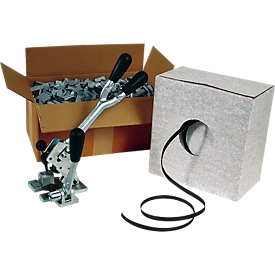 Oferta completa Kit de flejado con cinta de polipropileno, mangas, tensor
