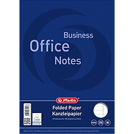 Office paper Herlitz "Office", A3/A4 folded, 80 g/m², 250 sheets per pack, lined with right margin