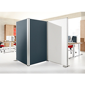 Office partition sound insulation system 40, acoustic & sight protection, W 800 x H 1200 mm, grey