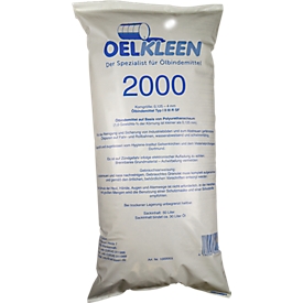 Oil binding agent Oel-Kleen 2000, type III R/SF, also for acids &amp; alkalis, volume 50 l, pellet size 0.125-4 mm, white