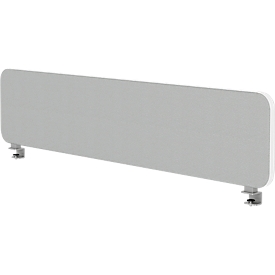 Omit Flex Auftisch-Akustikwand, Aluminiumrahmen, 40 mm Wandstärke, inkl. Adapter, B 800 x H 400 mm, hellgrau
