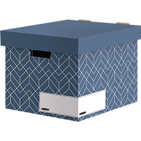 Opbergdozen Décor BANKERS BOX - FSC gerecycled karton - B 390 x D 340 x H 291 mm -  leisteenblauw - 5 stuks