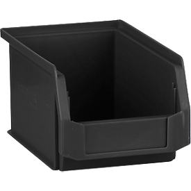 Open fronted storage bin LF 221, ESD conductive, black, external dimensions L 234 x W 150 x H 122 mm, capacity 2.7 L