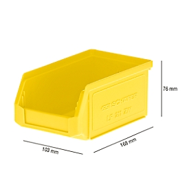 Open fronted storage bins SSI Schäfer PROFI LF 211 series, plastic, 0.9 l, yellow