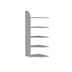 Open kast Dante®, open hoekkast bouwdeel, H 1900 x B 600 mm, zonder achterwand, lichtgrijs