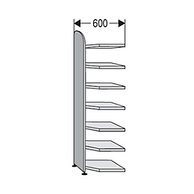 Open kast Dante®, open hoekkast bouwdeel, H 2600 x B 600 mm, zonder achterwand, wit