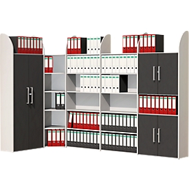 Open kast Dante®, stellingsectie, H 1900 x B 800 mm, zonder achterwand, wit