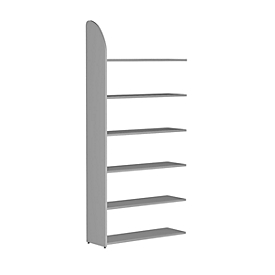 Open kast Dante®, stellingsectie, H 2250 x B 1000 mm, zonder achterwand, lichtgrijs