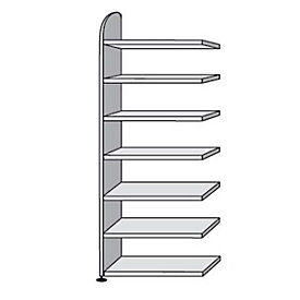 Open kast Dante®, stellingsectie, H 2600 x B 800 mm, zonder achterwand, lichtgrijs