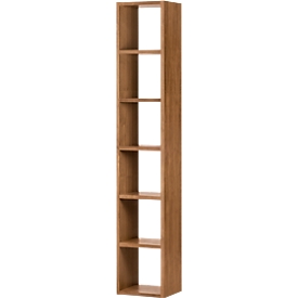Open kast Pombal, 6 ordnerhoogten, uitbreidbaar, breedte 400 mm, notenboom
