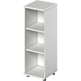 Open kast TETRIS WOOD - B 400 x D 421 x H 1160 mm - 3 OH - met glijders - lichtgrijs - ons merk Schäfer Shop Genius