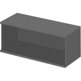 Open opzetkast TETRIS WOOD - B 1000 x  D 421 x H 400 mm - 1 OH - grafiet - ons merk Schäfer Shop Genius