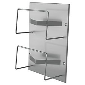 Ophardt Handschuhspender ingo-man® 2BF, Wandmontage, für 2 Einmalhandschuh-Spenderboxen, B 254 x T 110 x H 340 mm, Edelstahl