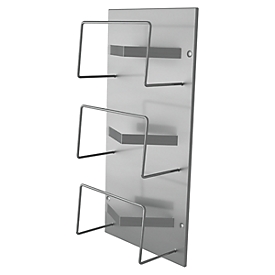 Ophardt Handschuhspender ingo-man® 3BF, Wandmontage, für 3 Einmalhandschuh-Spenderboxen, B 254 x T 110 x H 510 mm, Edelstahl