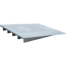 Oprijplaat type AR 122, gegalvaniseerd, L 1000 x B 1120 x H 123 mm