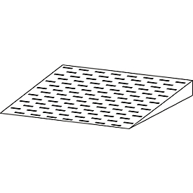 Oprijplaat voor asecos vloerelementen met B 1400 x H 78 mm, gegalvaniseerd staal, B 1320 x D 720 mm