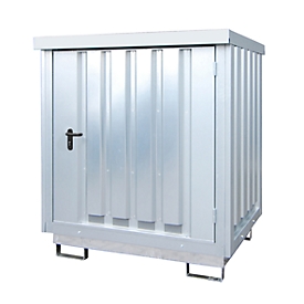 Opslagplaats voor gevaarlijke stoffen Bauer type GD-E 2, afsluitbaar, capaciteit 2 x 200 l vaten, gegalvaniseerd