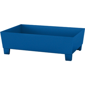 Opvangbak ASECOS, staal, met vorkheftruckschoenen, carterinhoud 200 l, B 815 x D 1235 x H 350 mm, gelakt