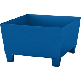 Opvangbak ASECOS, staal, met vorkheftruckschoenen, inhoud van 200 l, B 815 x D 840 x H 473 mm, gelakt