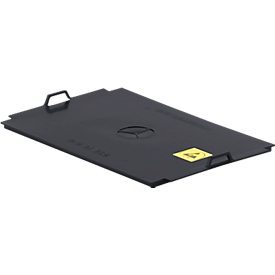 Opzetdeksel VDA-KLT-D 31 ESD, voor Eurobak R-KLT ESD, B 300 x D 200 mm, zwart geleidend