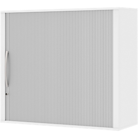 Opzetroldeurkast BARI, 4 legborden, middenwand, slot, H 1057 mm, wit