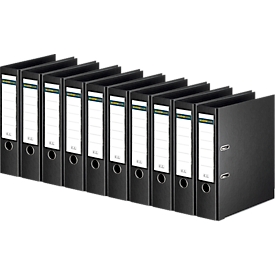 Ordner - A4 - rugbreedte 80 mm - zwart - 10 stuks - ons merk Schäfer Shop Select