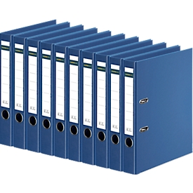 Ordner Schäfer Shop Select, DIN A4, Rückenbreite 50 mm, Griffloch, auswechselbares Rückenschild, Polypropylen, 10 Stück, blau