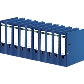 Ordner Schäfer Shop Select, DIN A4, Rückenbreite 80 mm, Griffloch, auswechselbares Rückenschild, Polypropylen, 10 Stück, blau