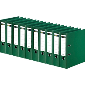 Ordner Schäfer Shop Select, DIN A4, Rückenbreite 80 mm, Griffloch, auswechselbares Rückenschild, Polypropylen, 10 Stück, grün