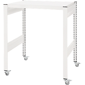 ORDO Professional creative table, basic table, multifunctional, removable writing surface, mobile, W 810 x D 635 x H 825 mm, steel, traffic white RAL 9016