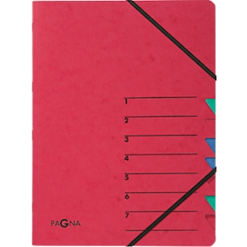 Organisateur Easy PAGNA, format A4, fermeture élastique, 7 compartiments, rouge