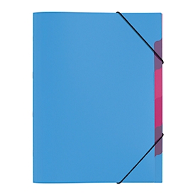 Organisateur Funky School PAGNA, fermeture élastique, 5 compartiments, PP, bleu clair