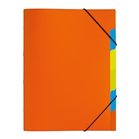 Organisateur Funky School PAGNA, fermeture élastique, 5 compartiments, PP, orange