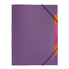Organisateur Funky School PAGNA, fermeture élastique, 5 compartiments, PP, violet