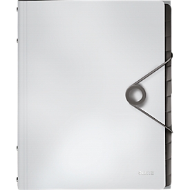 Organisateur Solid LEITZ®, format A4, 3 couvertures de protection, 6 compartiments, PP, blanc