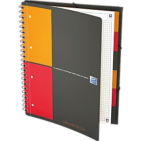 Organiserbook Oxford International A4+, doppelspiralgebunden, kariert, 80 Blatt, SCRIBZEE®-komp., 5 Stk