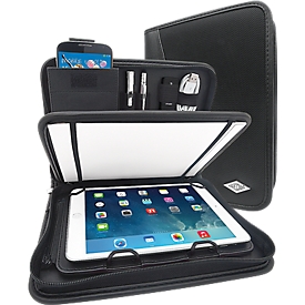 Organiseur tablette ELEGANCE WEDO, format A5, similicuir/nylon, avec bloc-notes, noir