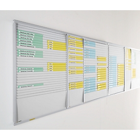 ORGATEX cardplan board, metal with plastic insertion shed, DIN A4 portrait/DIN A3 landscape, expandable, aluminum frame, 2 compartments, W 500 x H 440 mm