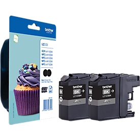 Original Brother Tintenpatronen LC-123BK, Doppelpack, schwarz