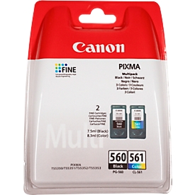 Original Canon Tintenpatronen PG-560/CL-561 CMYK, Multipack, schwarz, Tri-Colour