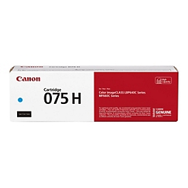 Original Canon Toner 075 H, bis 2500 Seiten, Einzelpack, cyan