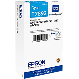 Original Epson Tintenpatrone T7892, Einzelpack, cyan