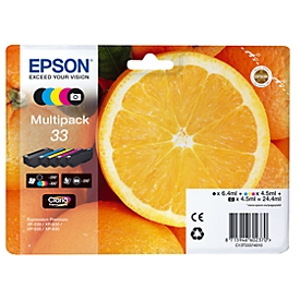 Original Epson Tintenpatronen 33 CMYK, Mixpack, cyan, magenta, gelb, schwarz