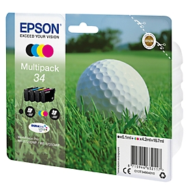 Original Epson Tintenpatronen 34 CMYK, Mixpack, cyan, magenta, gelb, schwarz