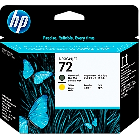 Original HP DesignJet printhead 72, single pack, matte black/yellow (C9384A) 